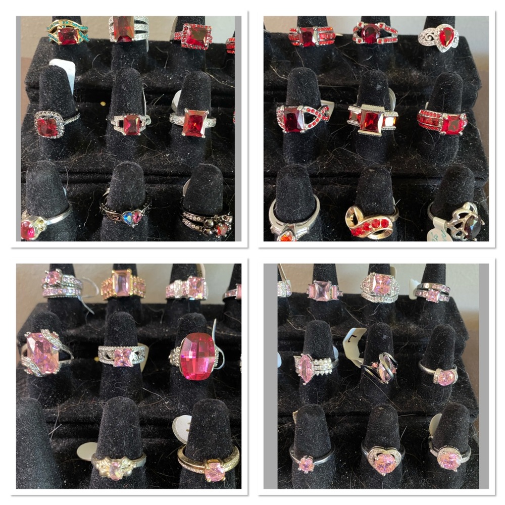 Red / Pink / Purple Rings Sizes 7-8 - Picture 7 of 8